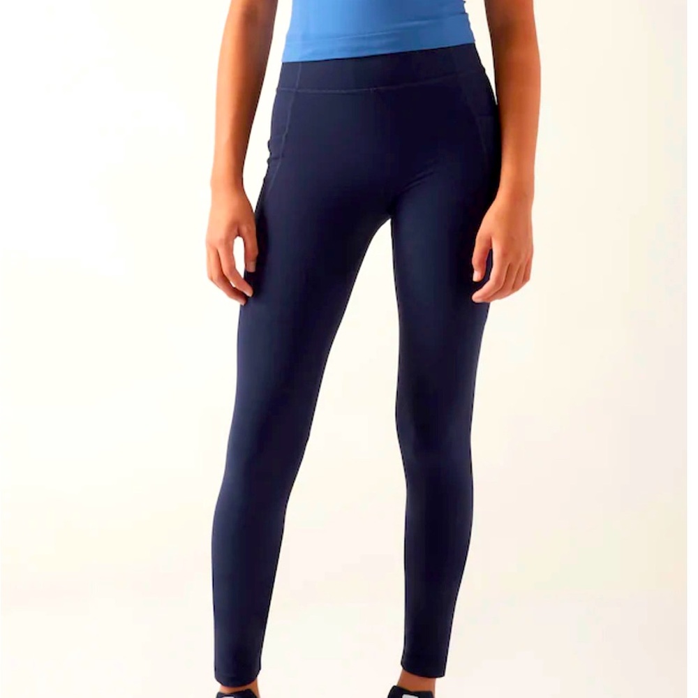 Athleta Girl Navy Stash your treasure leggings…EUC